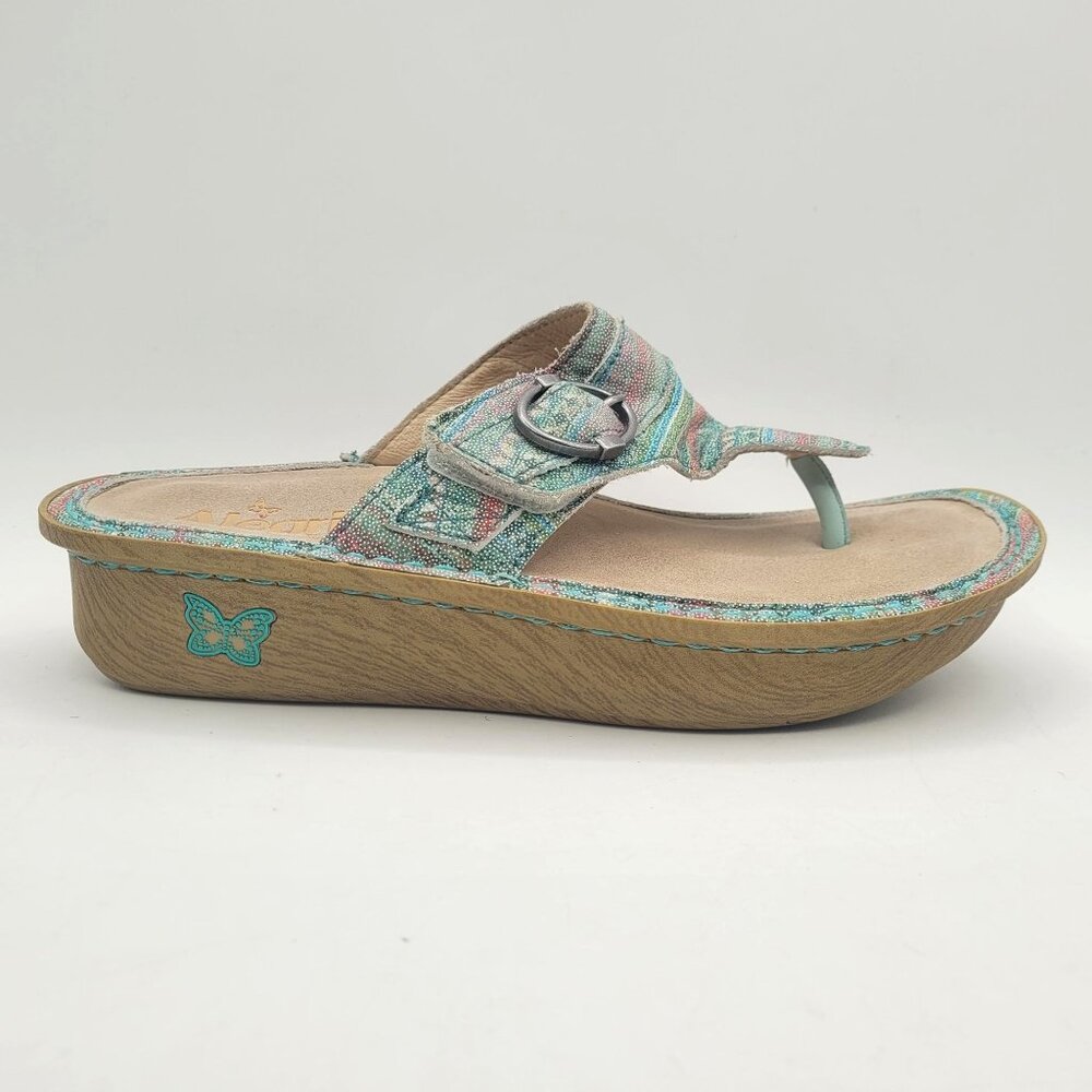 Alegria Codi Seascape Thongs Women's 8 - 8.5 Comfort Footbed Sandals Coral - Picture 3 of 13